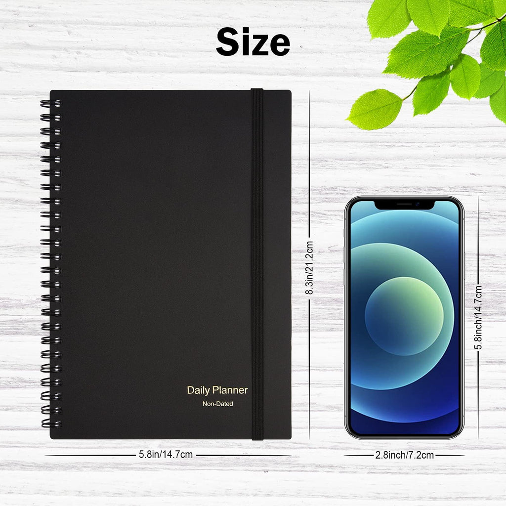 Undated Planner, Daily To Do List Notebook, Spiral Schedule Planner for Women and Men, Hourly Appointment Book Undate... - Image 3