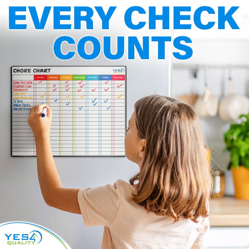 Magnetic Chore Chart, 11"x14" Weekly Planner & 6.5"x8.5" Shopping List W/ Markers & Eraser - Image 2