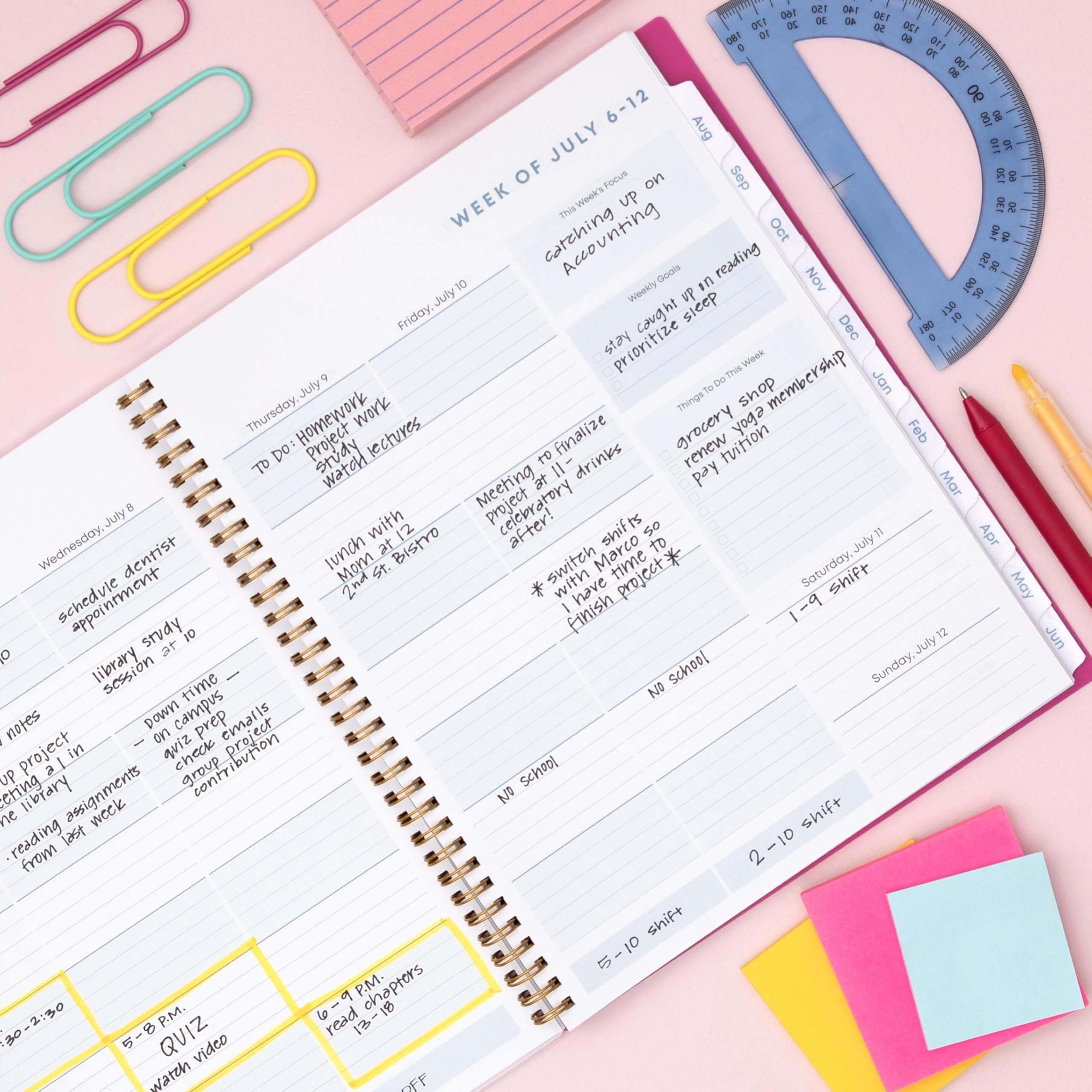 2026-2027 Weekly and Monthly Academic Year Student Planner Calendar, July 2026 - June 2027, 8.5" x 11", Flexible Cove... - Image 2