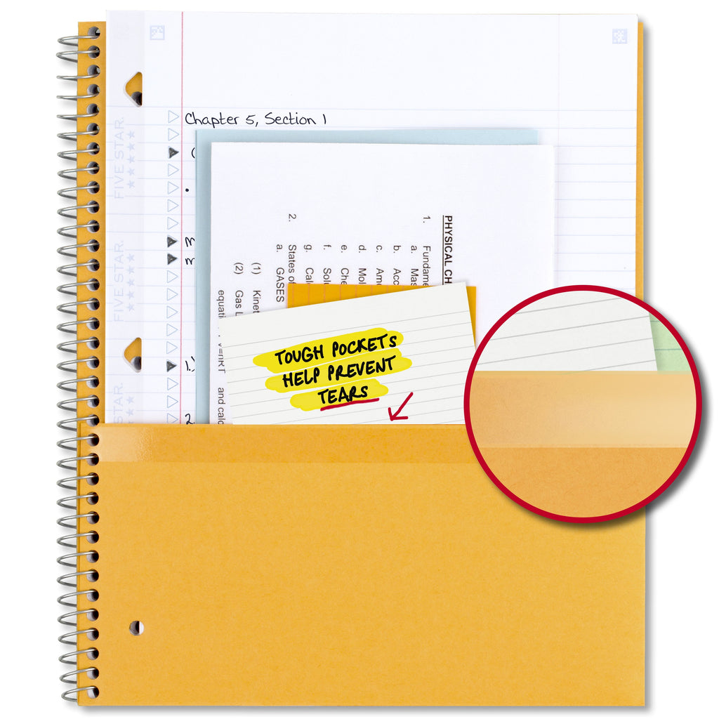 Five Star 1 Subject College Ruled Notebook Plus Study App, 8.5" x 11", Black, Poly, Spiral, 100 Sheets - Image 4