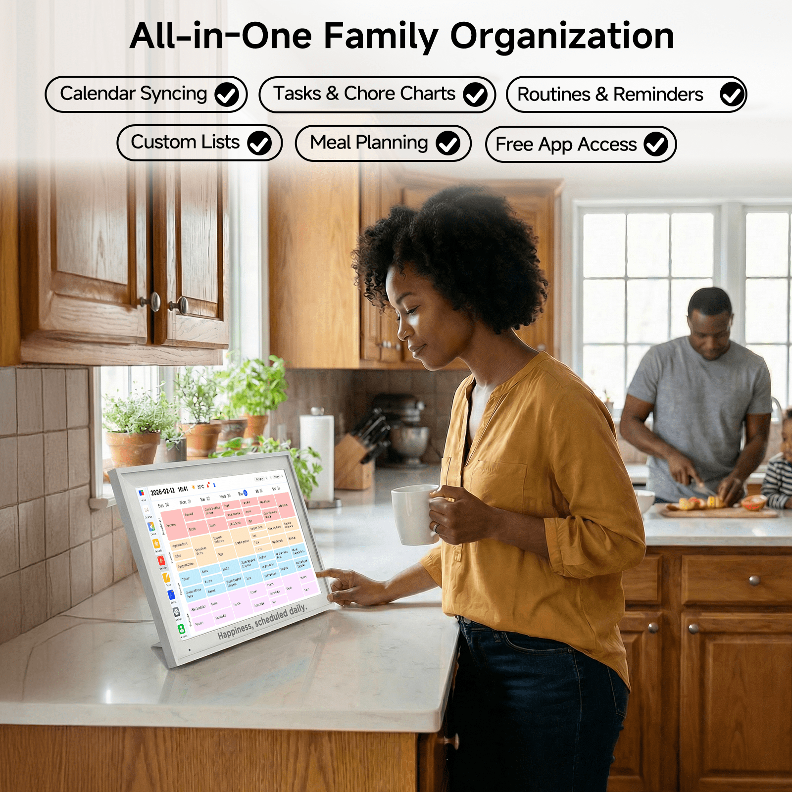 15.6-inch Smart Digital Calendar & 1080p Photo Frame, Wall Mount Family Schedule Organizer, Mother's Day Gift for Mom - Image 4