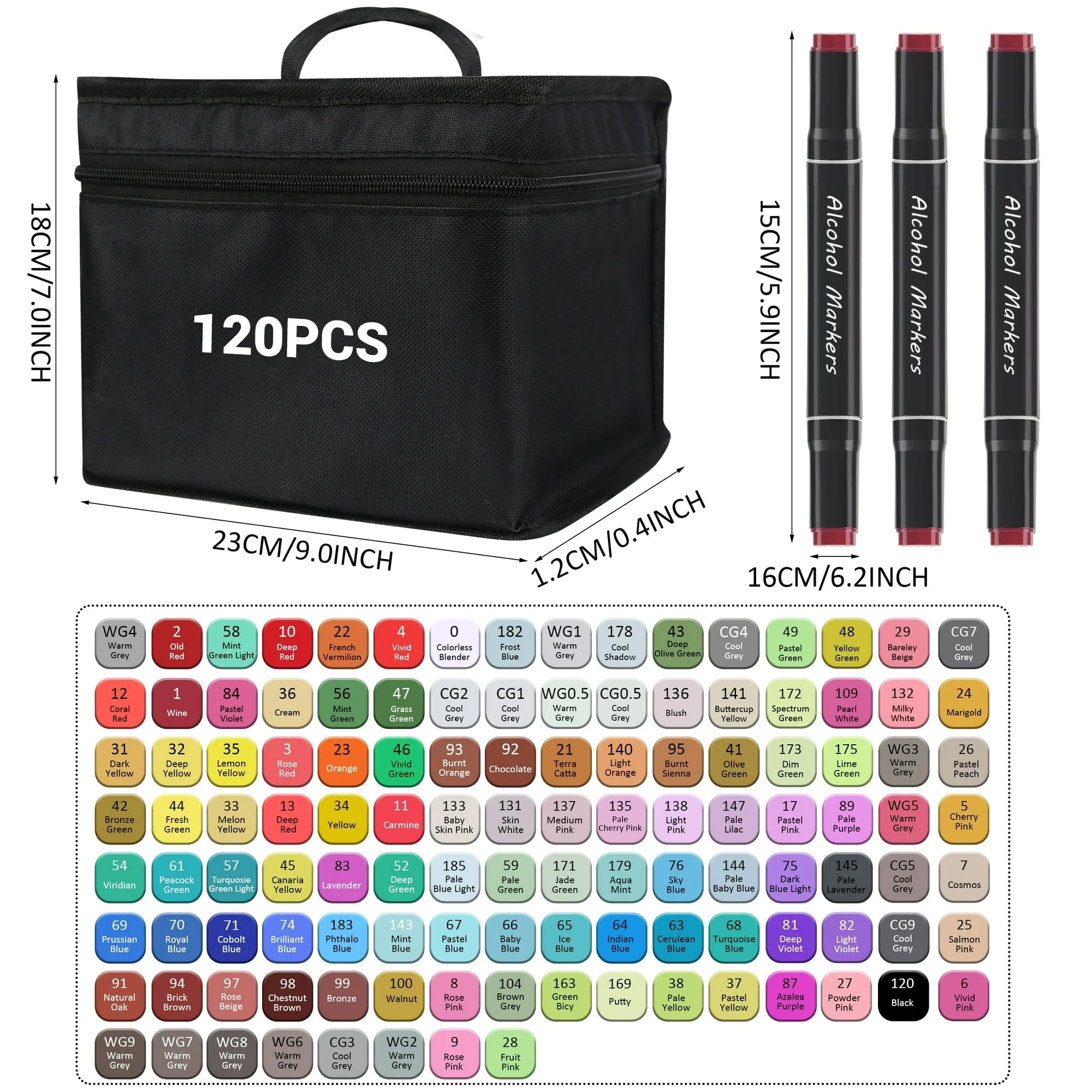 120 Colors Alcohol Markers Set, Dual Tip Art Markers，Drawing Markers - Image 5