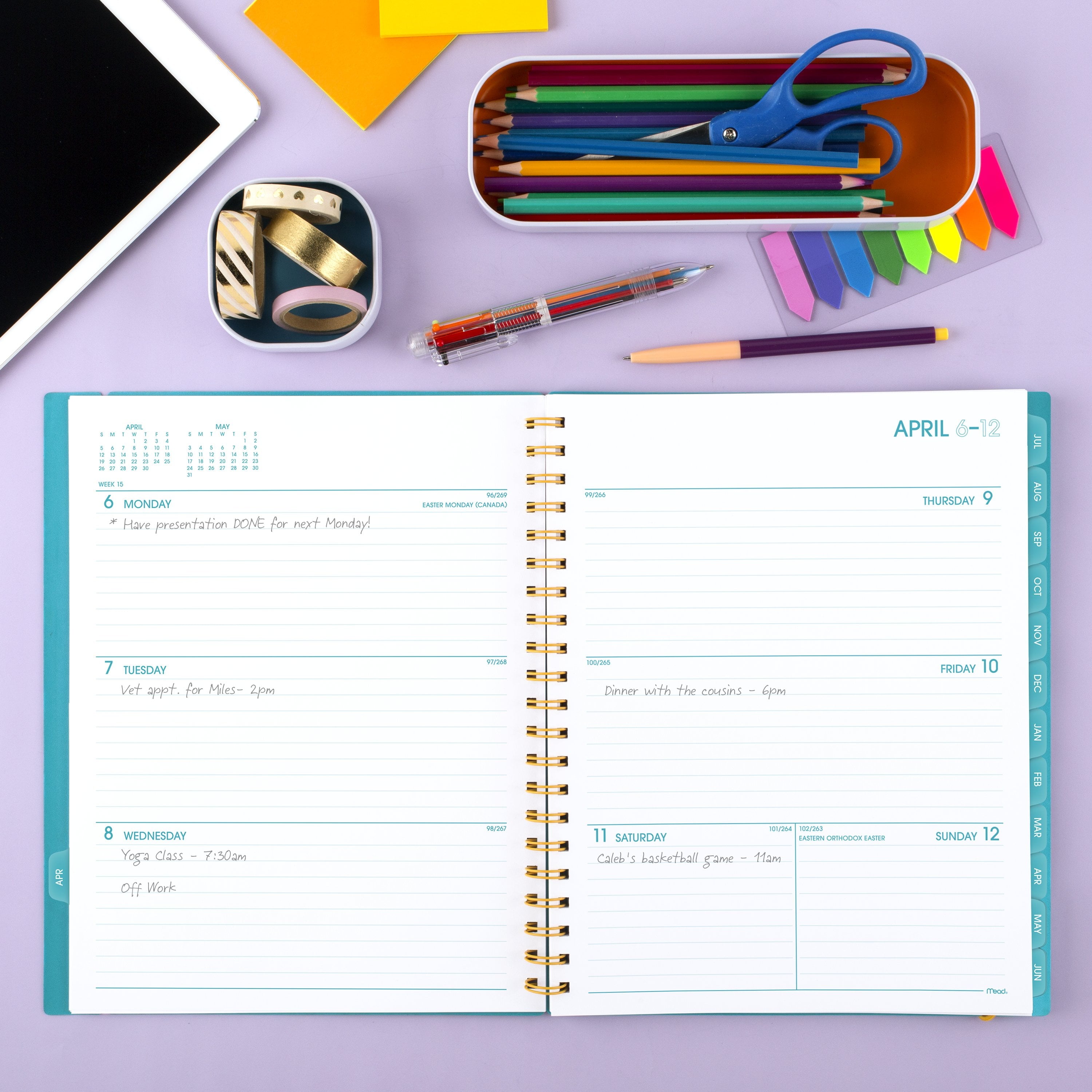 Mead Tranquil Turquoise Planner, 2026-2027, 8.5" x 11" - Image 5