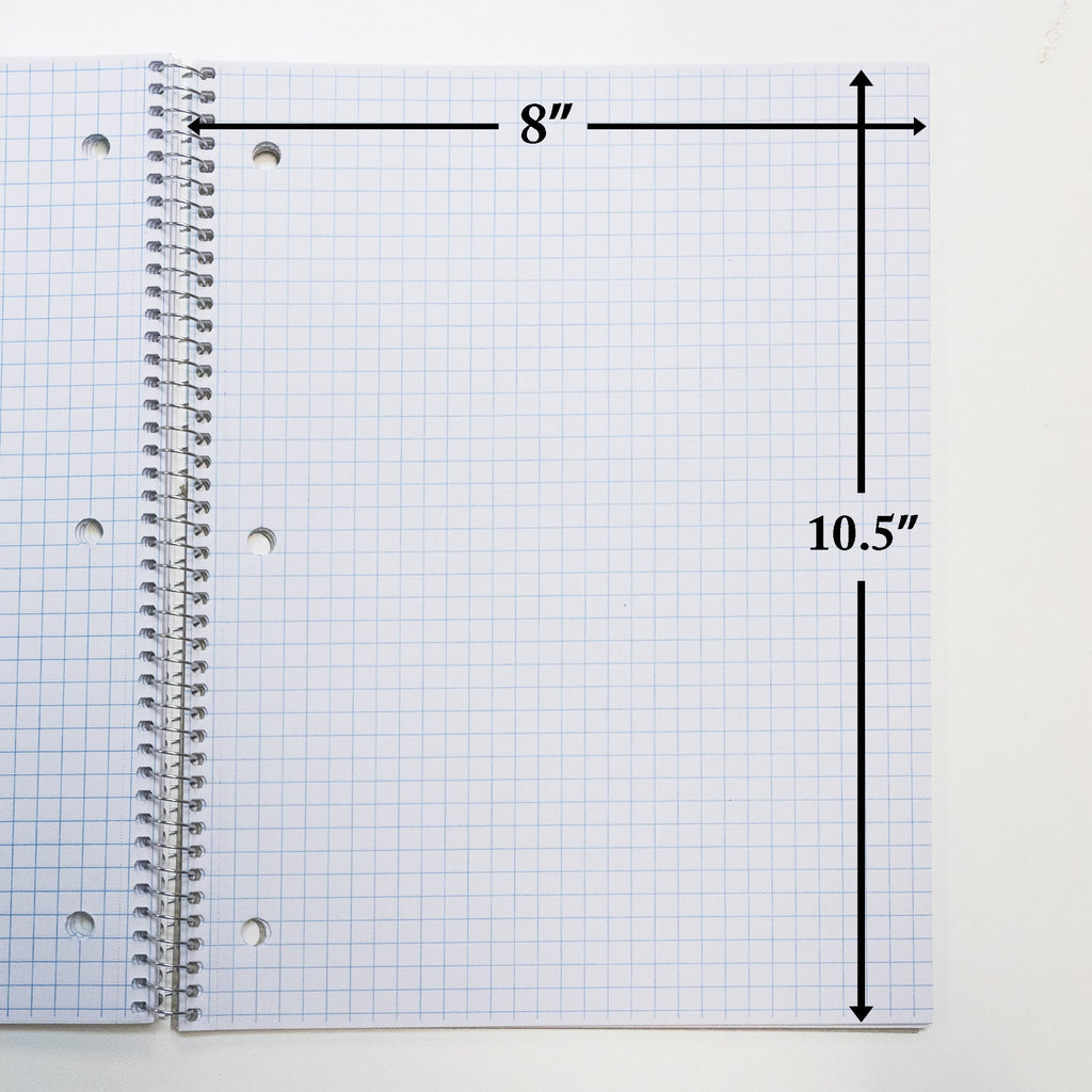 BAZIC 100 Ct. Quad-Ruled 4-1" Spiral Notebook [514] - Image 2