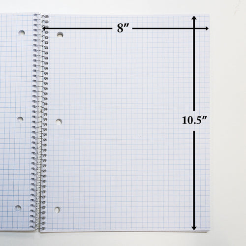 BAZIC 100 Ct. Quad-Ruled 4-1" Spiral Notebook [514] - Image 2