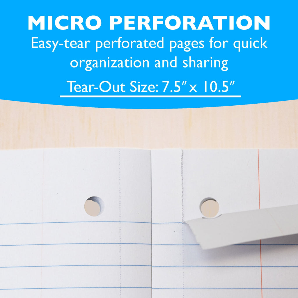 BAZIC Wide Ruled 1 Subject Notebooks 80 Sheets, Assorted Color, 6-Pack - Image 2