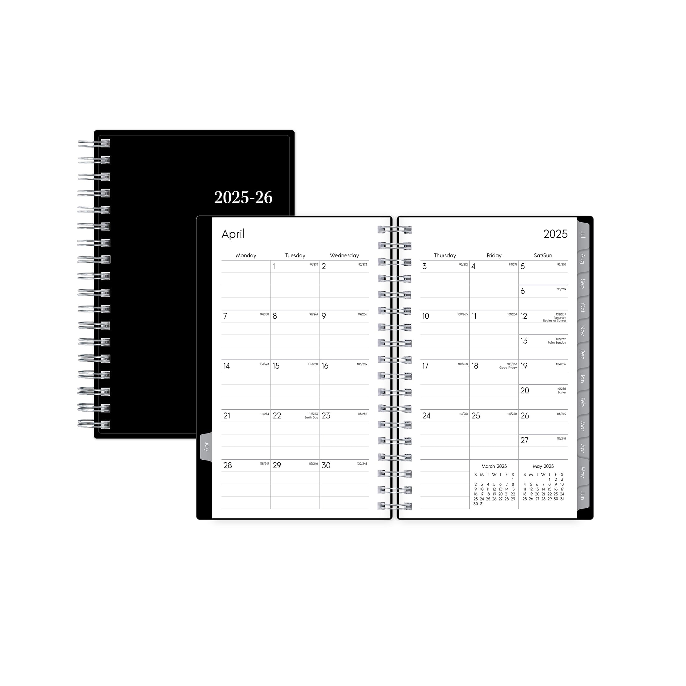Monthly Weekly Small Planner, 3.625" x 6.125", Black 15-Month (April 2025 - June 2026) - Image 5