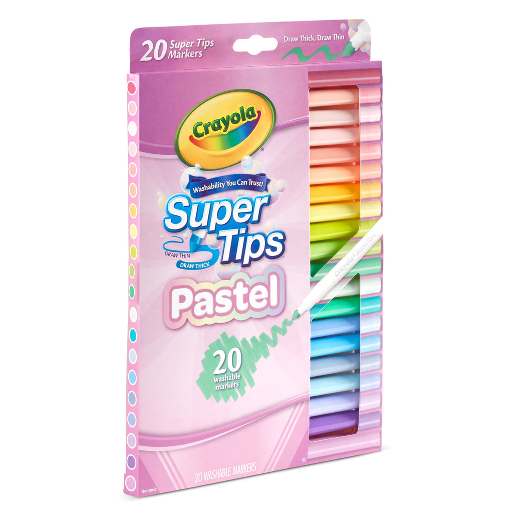 Crayola Supertips Pastel Markers (20ct), Washable Cute Markers, School Supplies, Bullet Journaling, Aesthetic Gift for Kids, Ages 4+ - Image 4