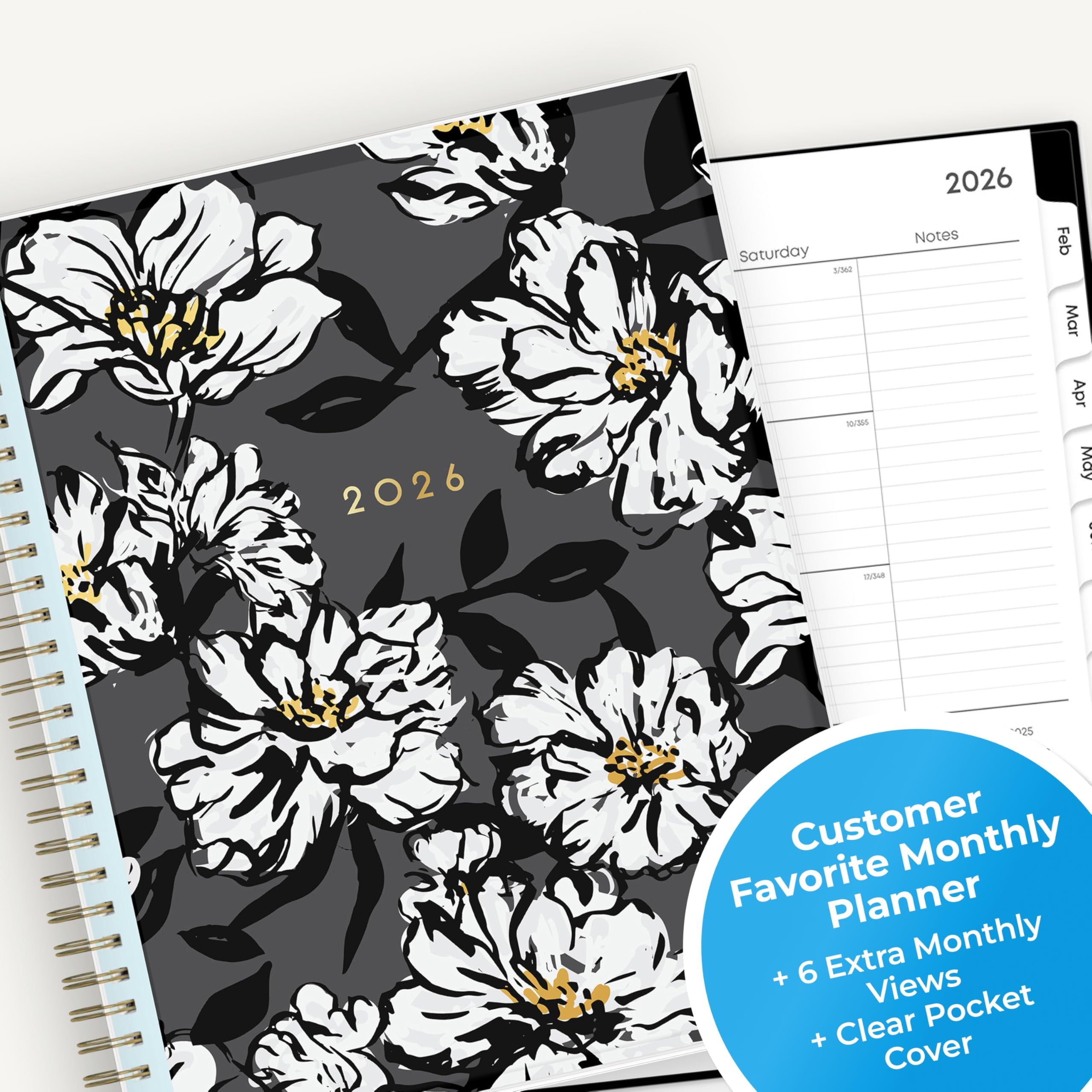Blue Sky 2026 Monthly Planner Calendar, January 2026 - December 2026, 8" x 10", Clear Pocket Cover, Laminated Tabs, Durable Twin Wire Bindin - Image 4