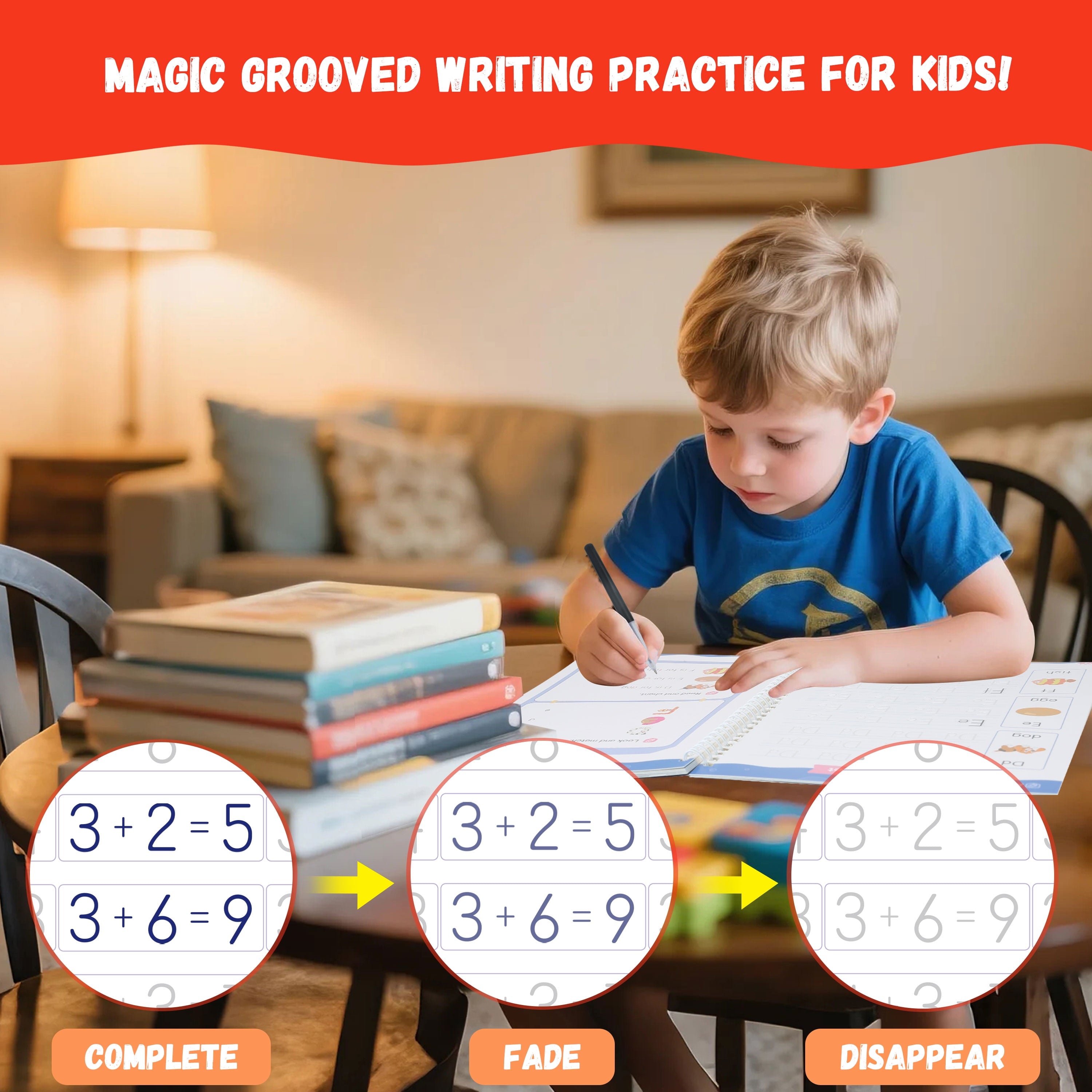 Practice for Kids Ages 3-8, Reusable Hand WorkbooksLarge-Scale Workbook, Kindergarten Workbook, 10.24 x 7.29 inches (... - Image 6