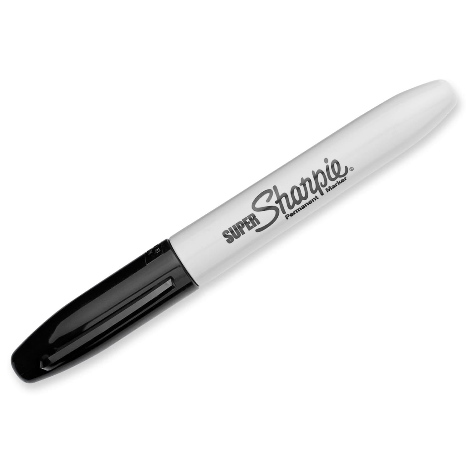 Sharpie Super Permanent Markers, Fine Point, Black, 12 Count - Image 2