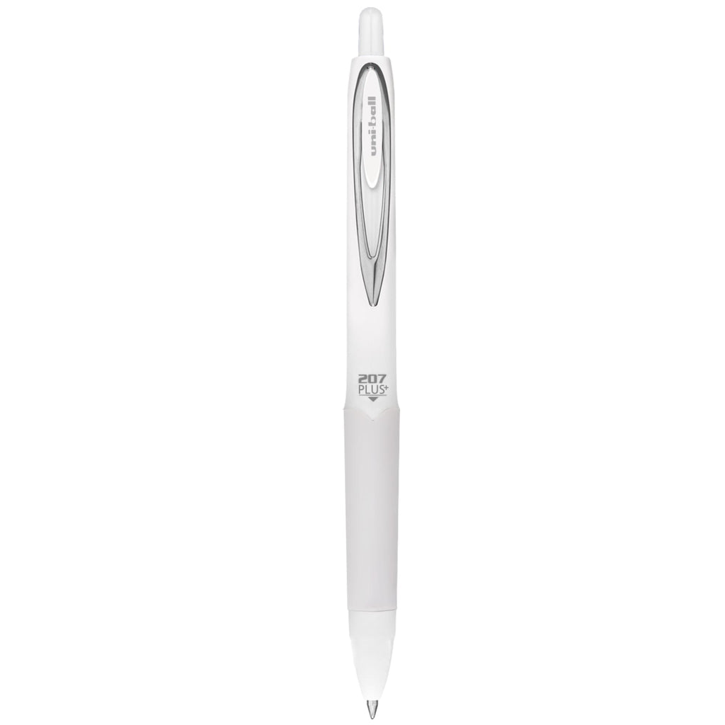 uniball™ 207 Plus+ Retractable Gel Pens, Medium Point (0.7mm), White Barrel, Black Ink. 4 Pack - Image 2