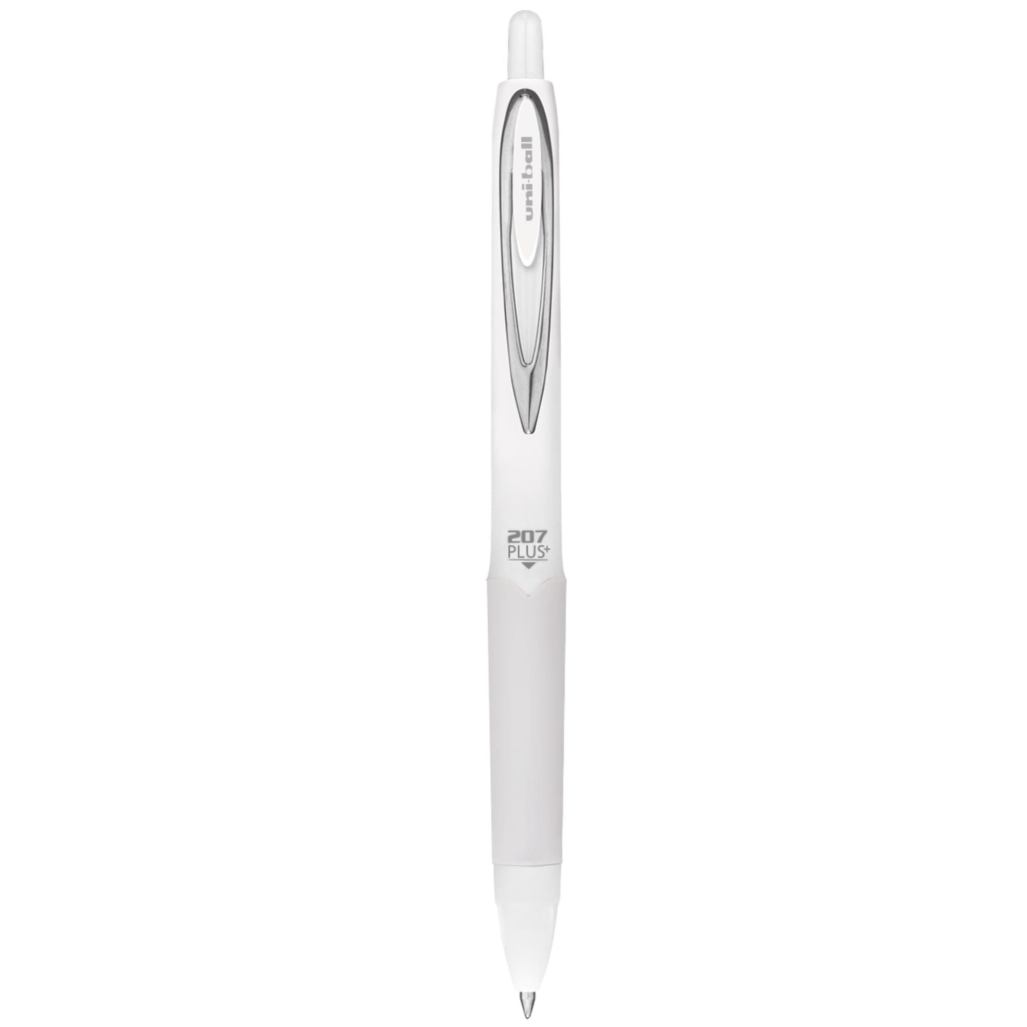 uniball™ 207 Plus+ Retractable Gel Pens, Medium Point (0.7mm), White Barrel, Black Ink. 4 Pack - Image 2