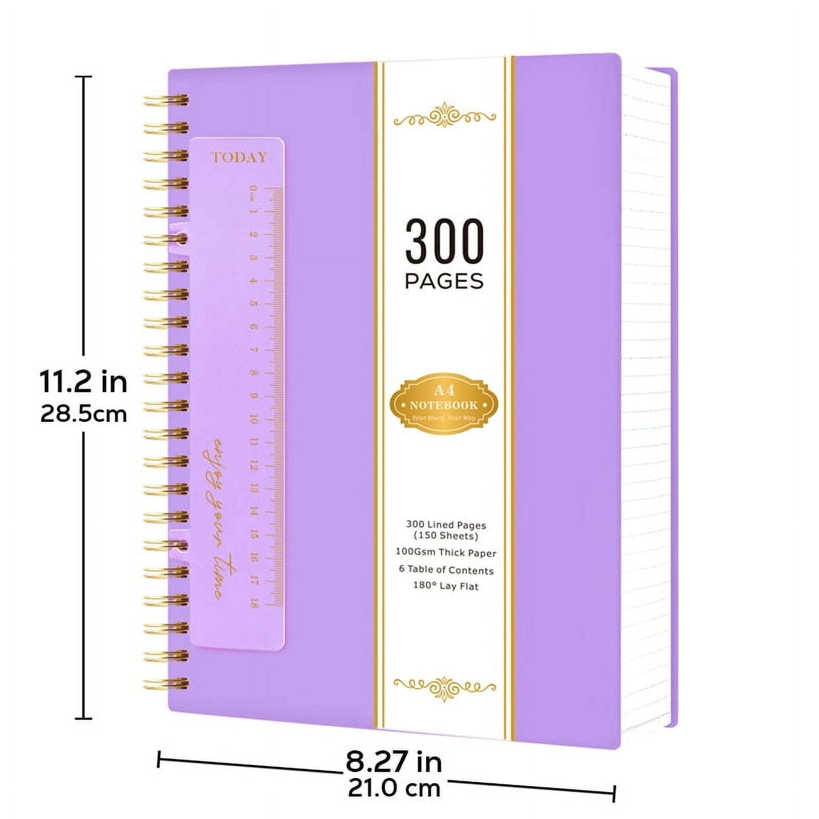 A4 Spiral Notebook, 8.5" x 11" Large Hardcover College Ruled Journal, 300 Pages Lined Paper No Bleed for Professional... - Image 3