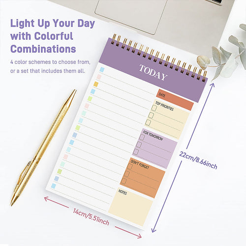 2 Pack A5 Daily Planner Notepad, 104 Pages, 8.66" x 5.51" To Do List Notepad - Image 2