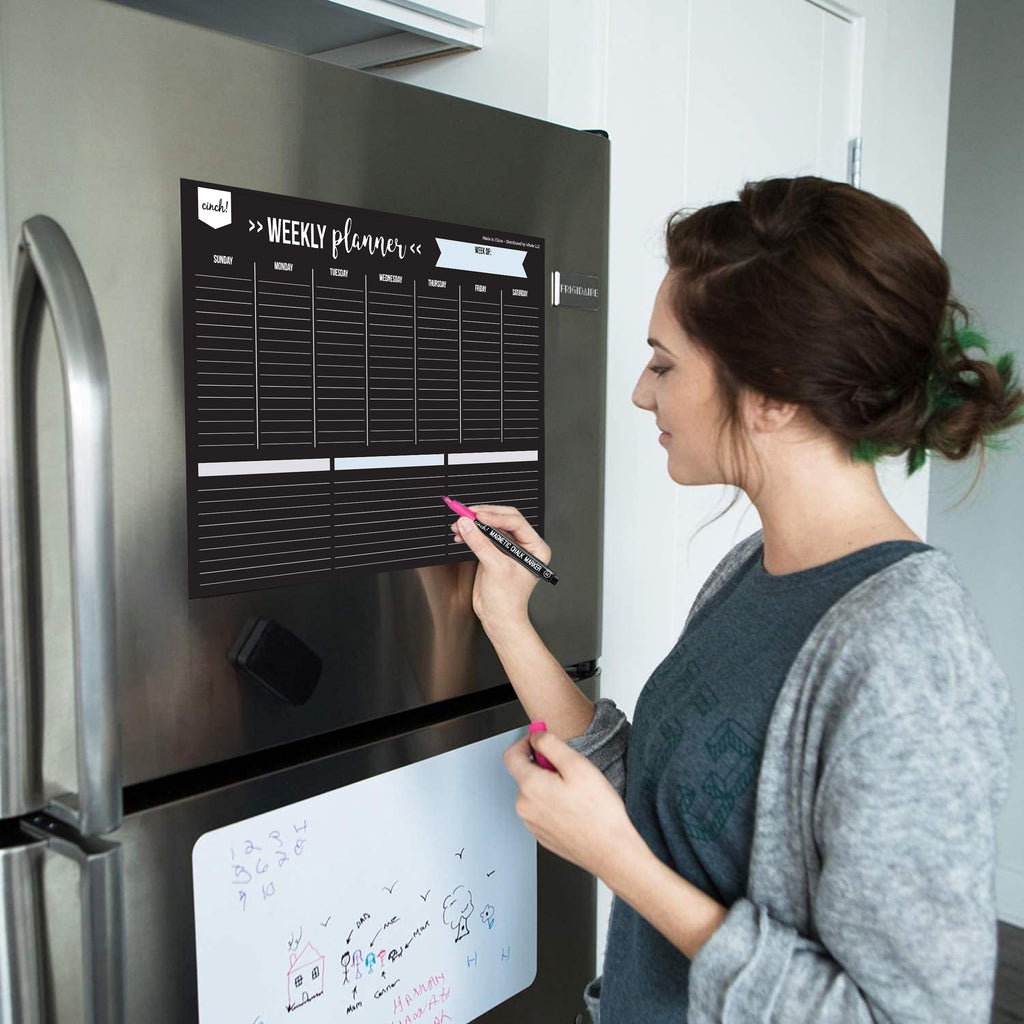 17x12-Inch Magnetic Dry Erase Weekly Planner for Fridge - Black Weekly Calendar Board with 4 Fine Tip Markers and Lar... - Image 6