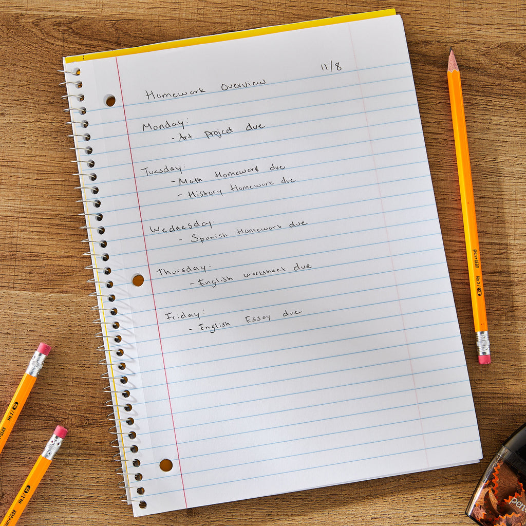 (12 pack) Wide Rule 1 Subject Notebook, 8” x 10.5”, Yellow, 70 Sheets, New - Image 4