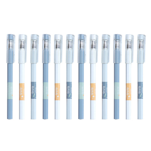 UNLLLL 12 Super Fine Tip Ballpoint Pen Set 0.5mm Fine Tip Gel Pens For Exams, Bible Journaling, Notes, Sketching, Smoothing (10ml), for Stud - Image 2
