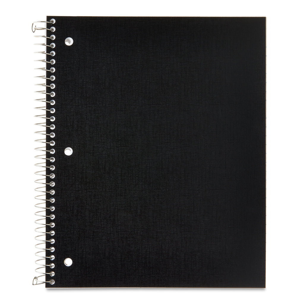 (2 pack) Wide Ruled 3-Subject Poly Notebook, Black, 8.5" x 10.5", 120 Sheets - Image 4
