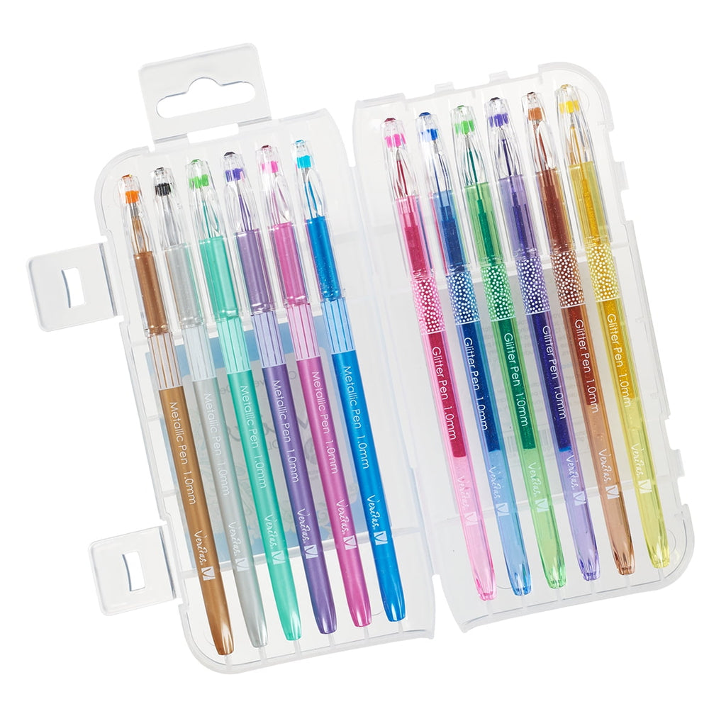 Metallic & Glitter Gel Pen Set - 12pc - Image 3