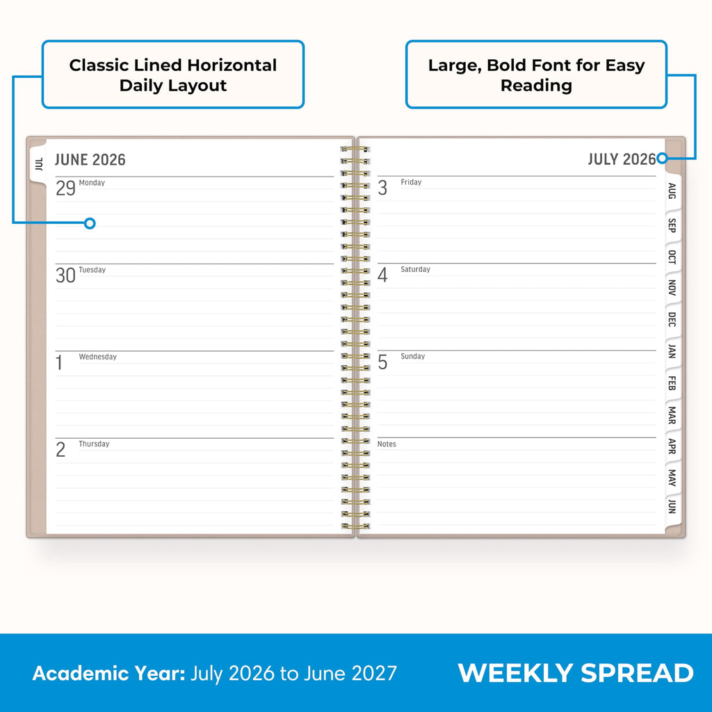 Blue Sky 2026-2027 Large Print Weekly and Monthly Academic Year Planner Calendar, July 2026 - June 2027, 8.5" x 11", Flexible Cover, Wirebou - Image 3