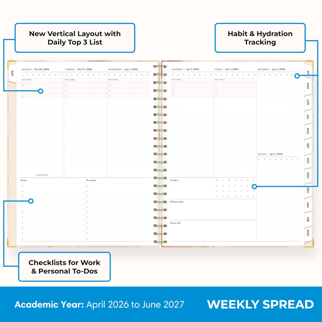 15 Month 2026-2027 Weekly and Monthly Academic Year Planner Calendar, April 2026 - June 2027, 8.5" x 11", Hard Cover,... - Image 3