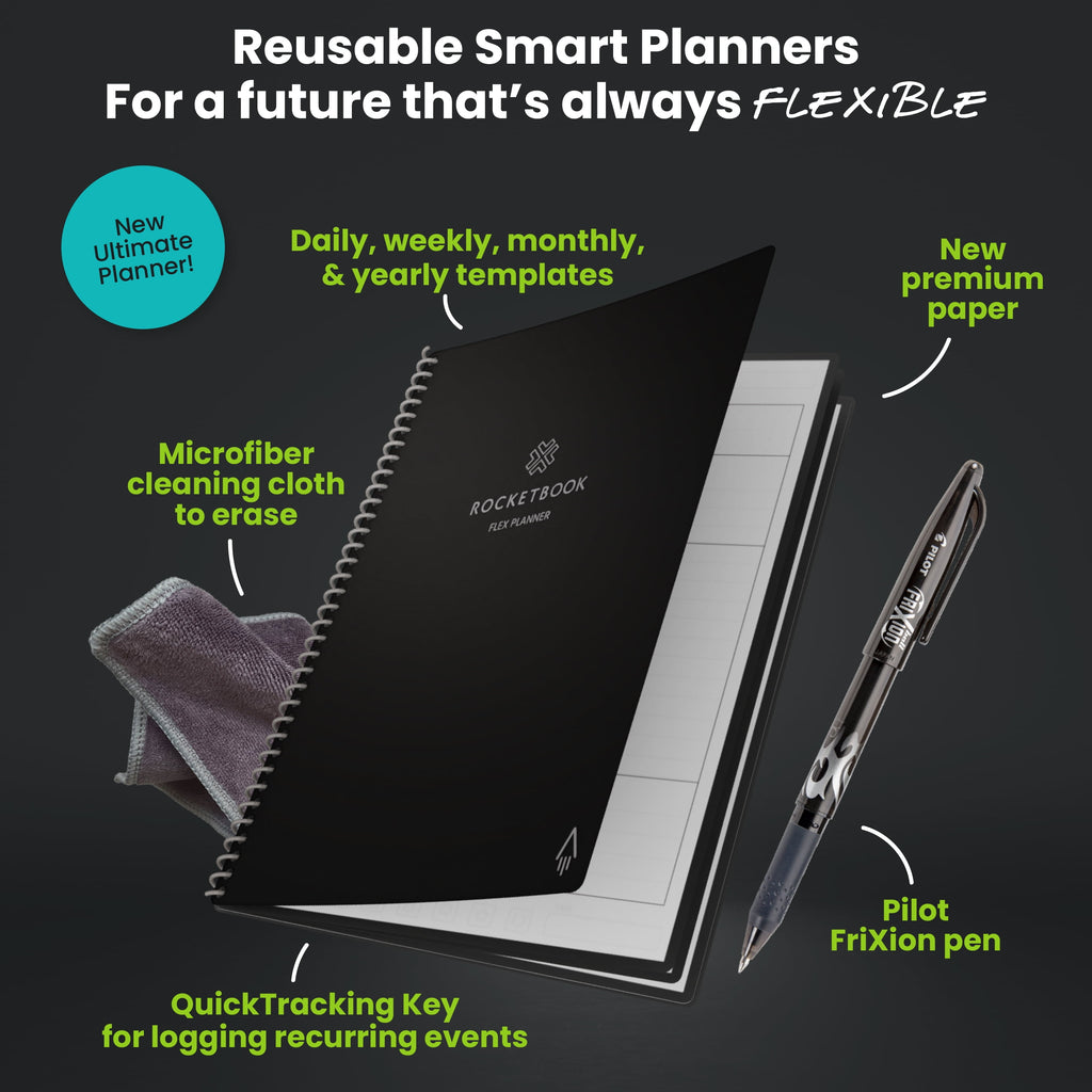 Reusable Flex Planner - Daily, Weekly, Monthly, Annual Executive Size Black - Image 3
