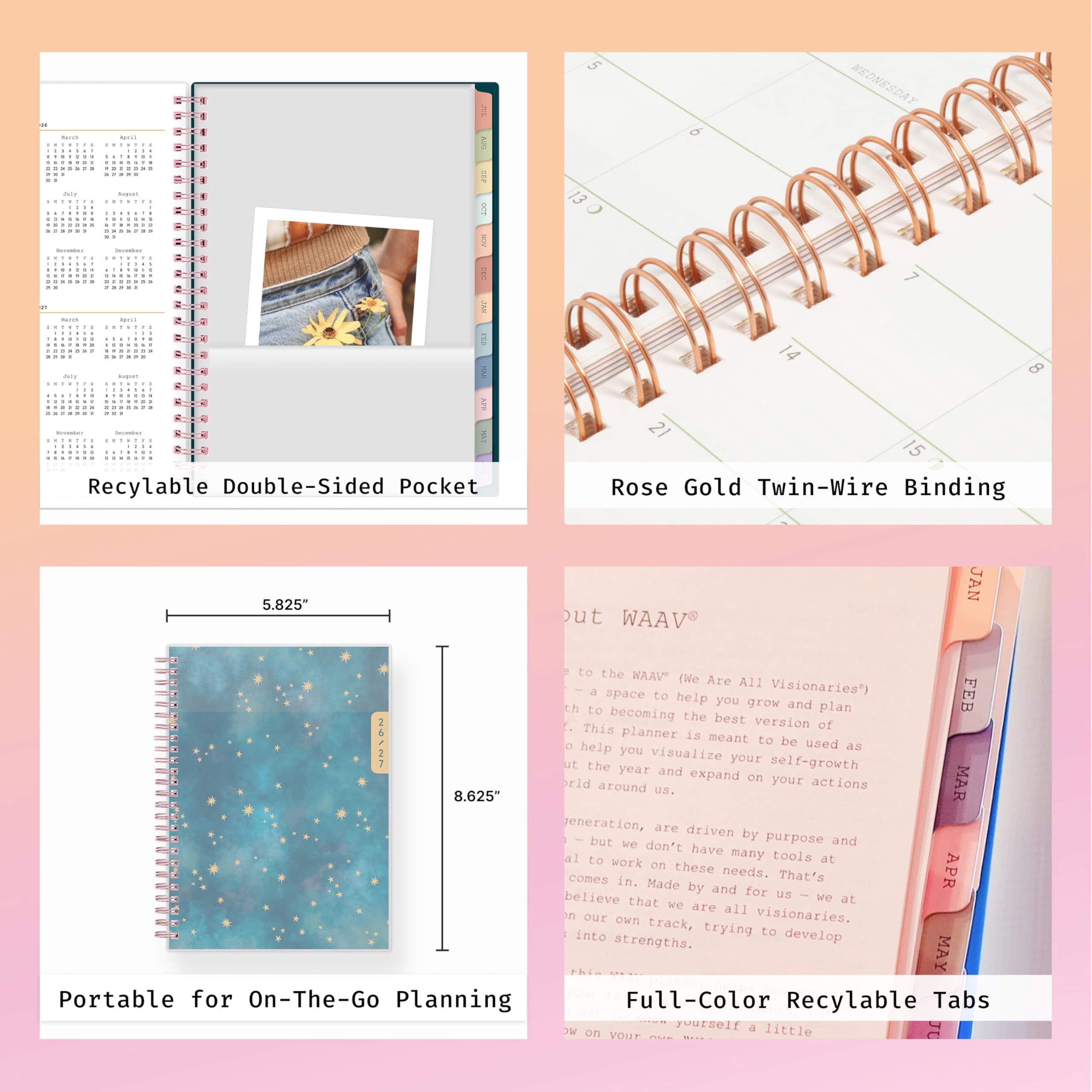 2026-2027 Weekly and Monthly Academic Year Planner Calendar, July 2026 - June 2027, 7" x 9", Flexible Cover, Laminate... - Image 6