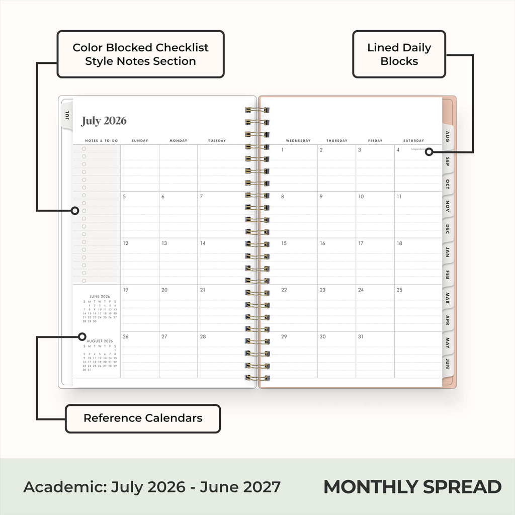 2026-2027 Weekly and Monthly Academic Year Planner Calendar, July 2026 - June 2027, 5" x 8", Flexible Cover, Wireboun... - Image 4