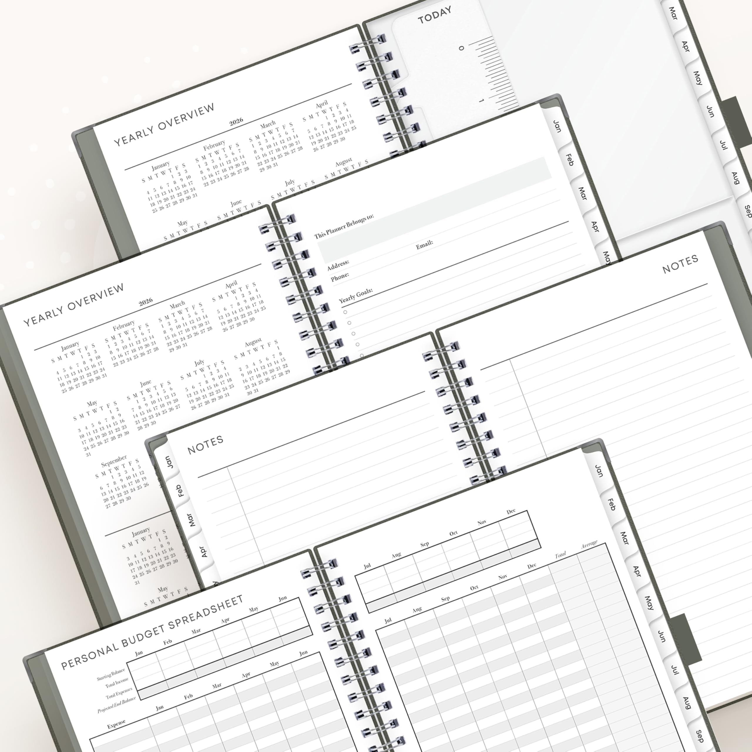 2026 Weekly and Monthly Planner Calendar, January 2026 - December 2026, 5" x 8", Faux Leather Cover, Wirebound, Stora... - Image 5