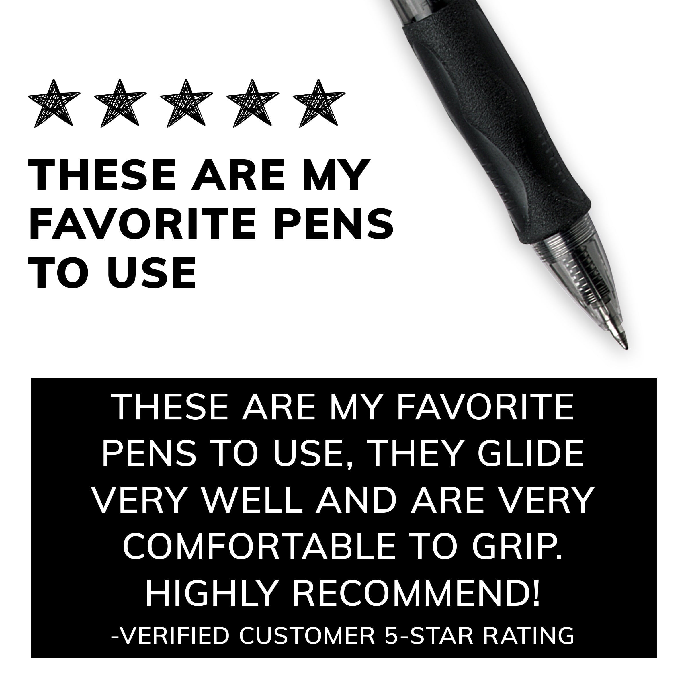Gelocity Original Black Gel Pens, Medium Point (0.7mm), 12-Count Pack - Image 6