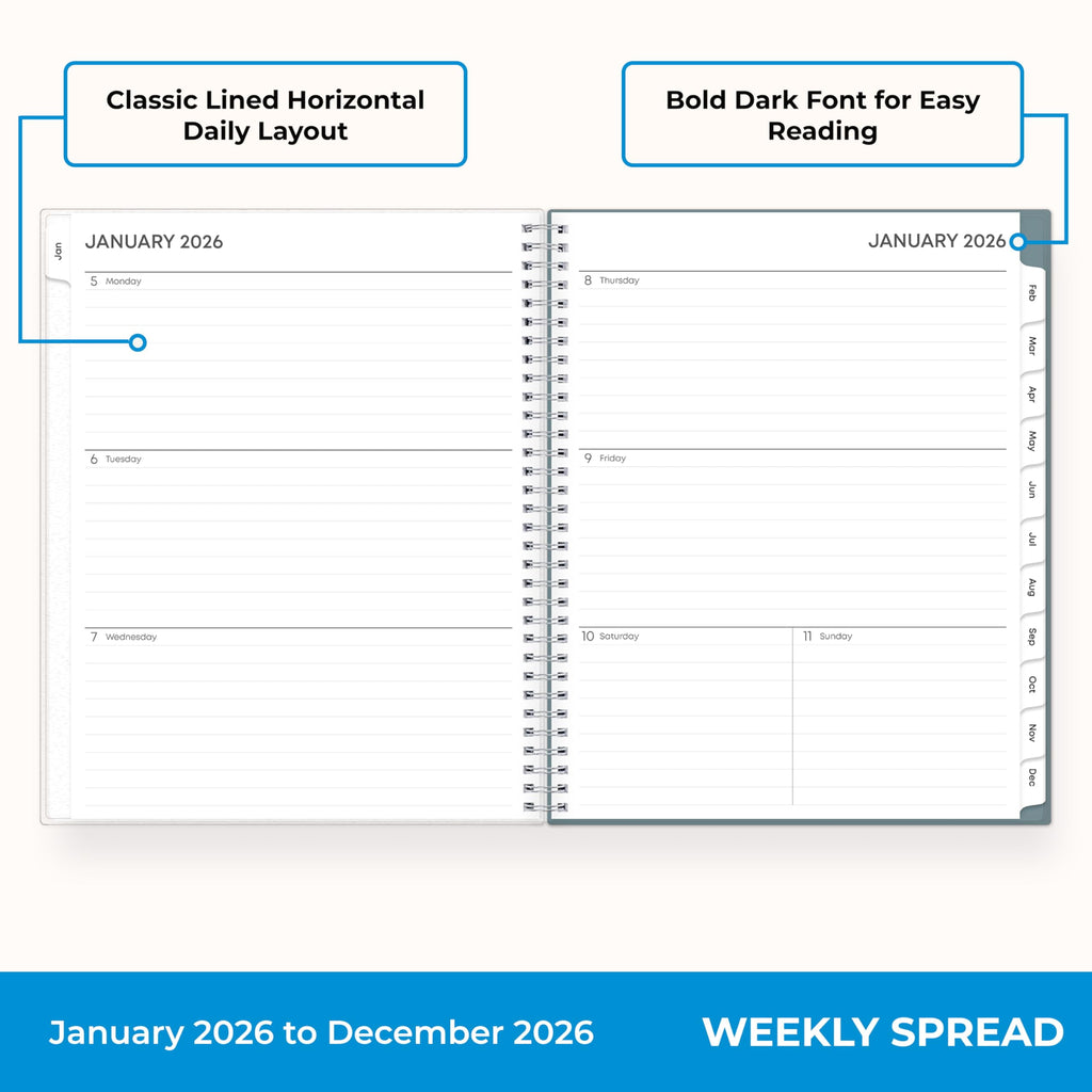 Blue Sky 2026 Weekly and Monthly Planner Calendar, January 2026 - December 2026, 8.5" x 11", Flexible Frosted Cover, Laminated Tabs, Durable - Image 3