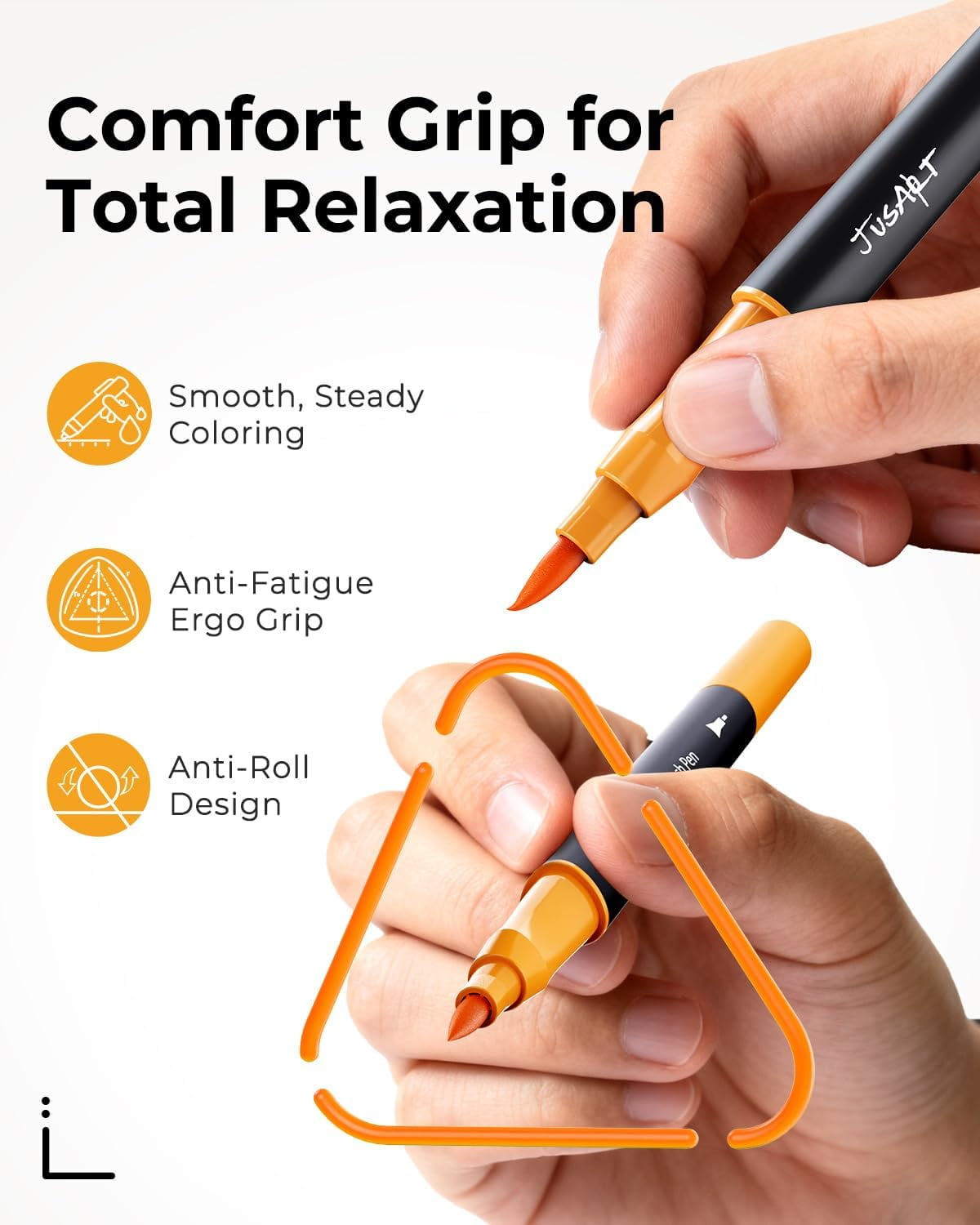Markers for Adult Coloring Books No Bleeding, 60 Colors Coloring Markers with Dual Tips, Fine & Brush Pens with Ergon... - Image 4