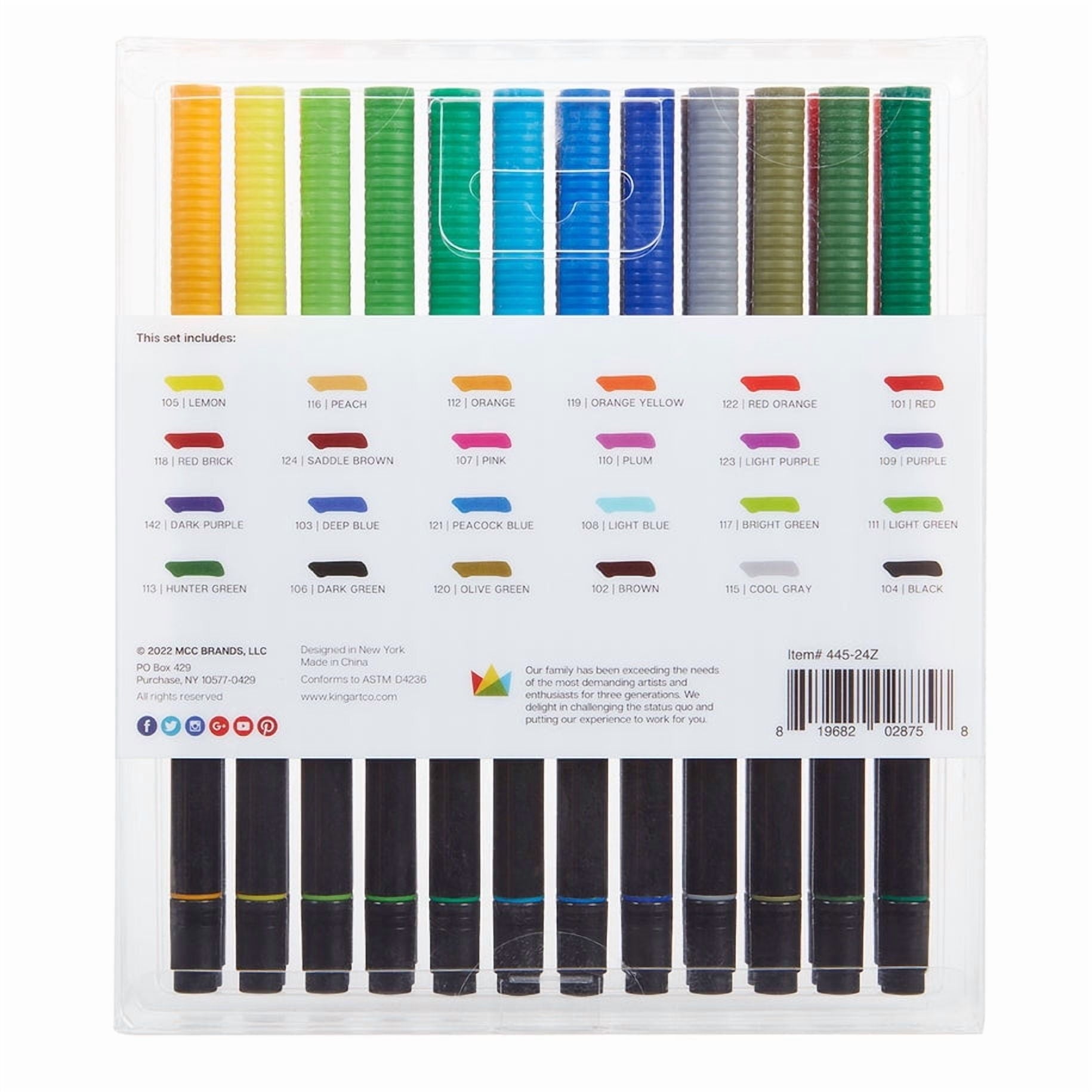 Pro Twin Tip Brush Markers – 24 Vibrant Colors, Art Supplies for Adult Coloring, Drawing - Image 2