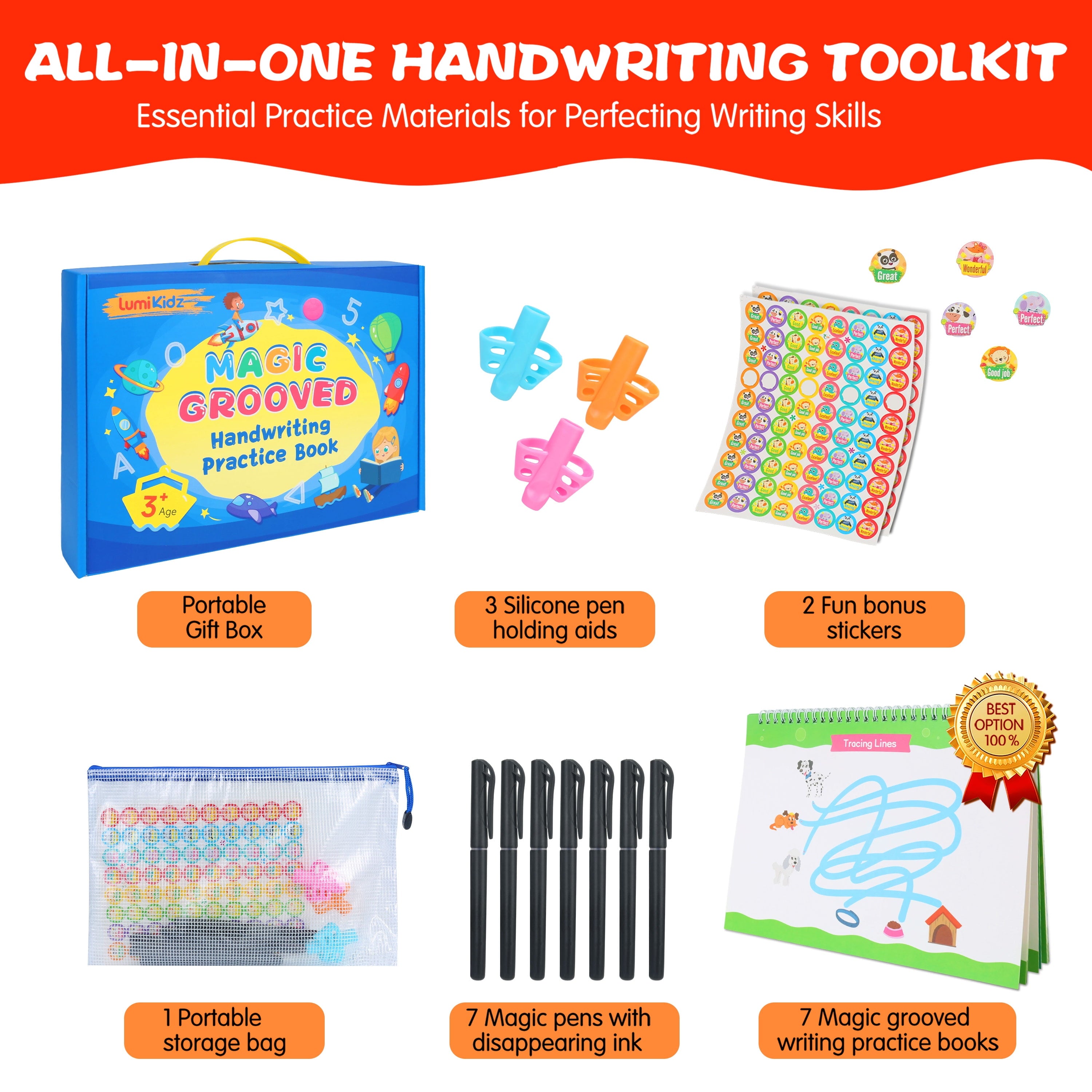 Practice for Kids Ages 3-8, Reusable Hand WorkbooksLarge-Scale Workbook, Kindergarten Workbook, 10.24 x 7.29 inches (... - Image 2