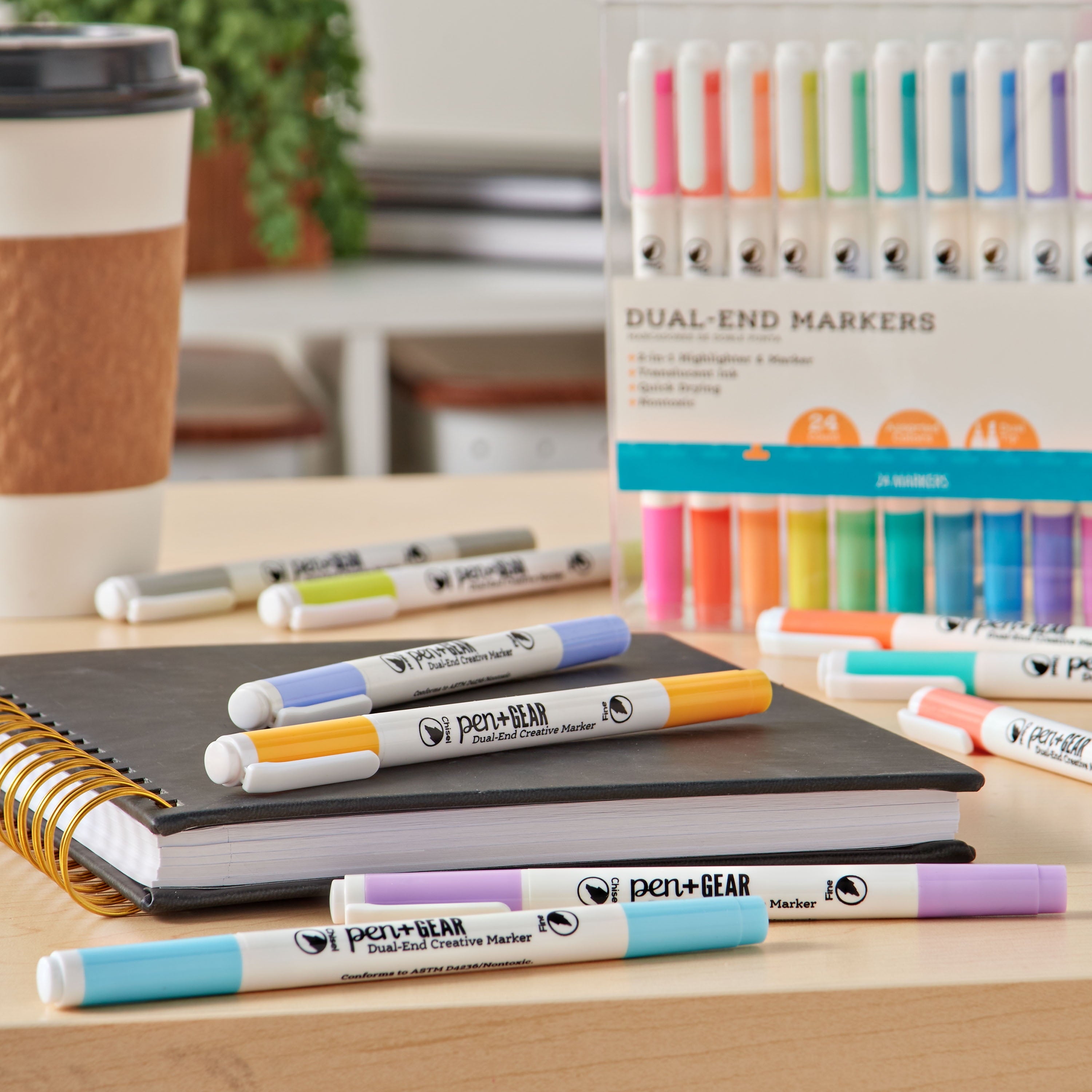 Pen+Gear Markers, Chisel and Fine Tip, Assorted Colors, 24 Count - Image 2