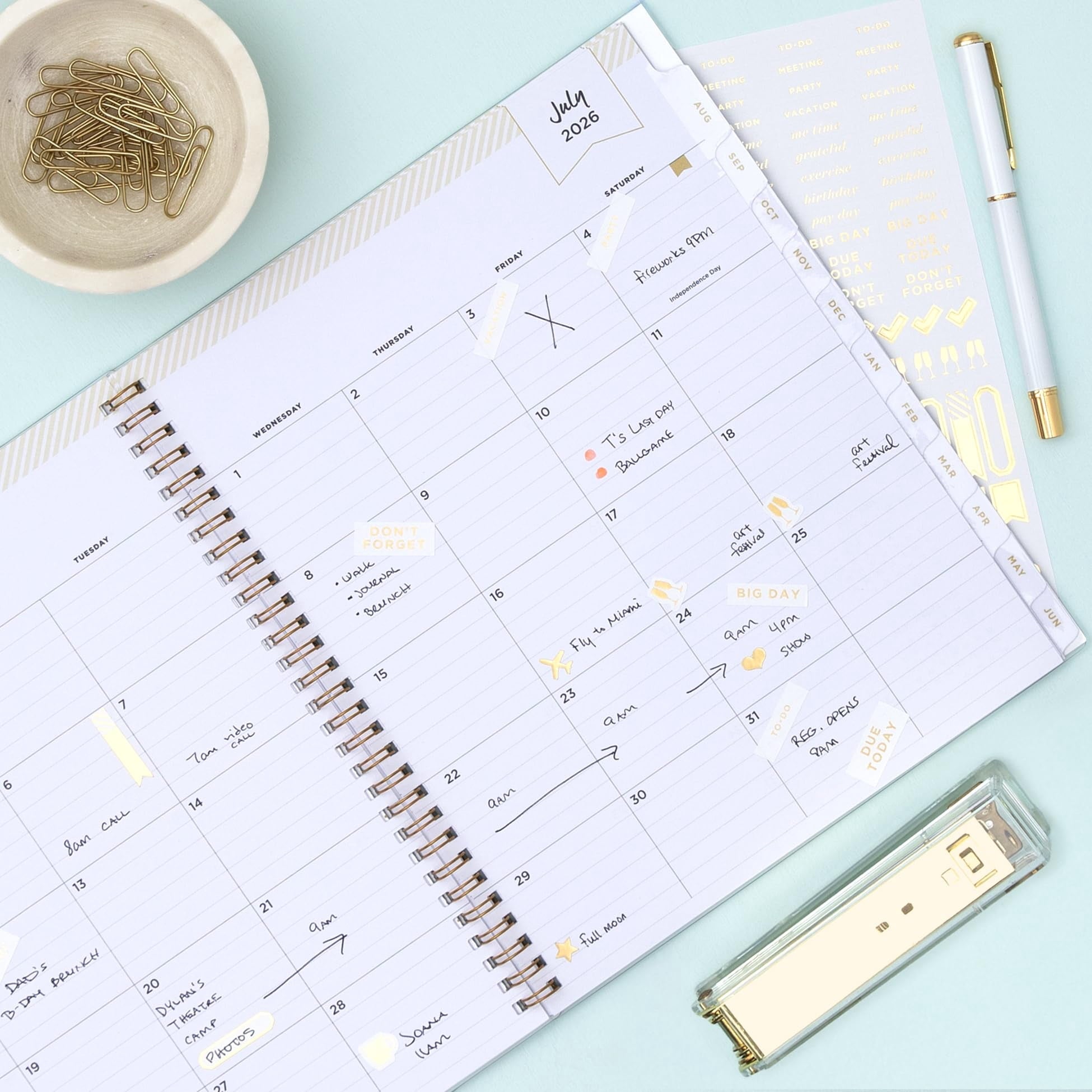 2026-2027 Daily and Monthly Academic Year Planner Calendar, July 2026 - June 2027, 8" x 10", Flexible Cover, Laminate... - Image 2
