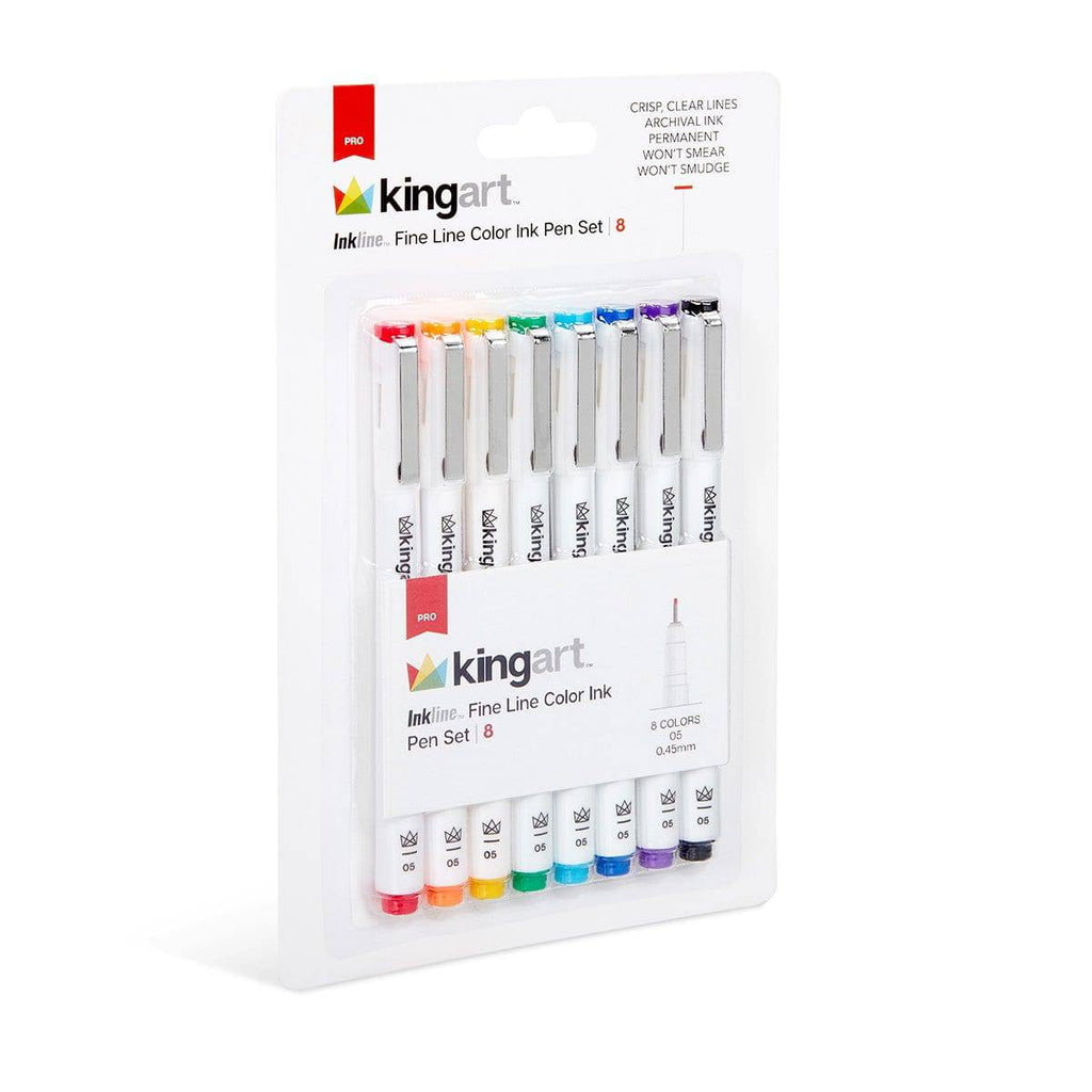 KINGART Inkline Fine Line Art Pens Set  8 Colors, Archival Japanese Ink Drawing Markers, Art Supplies - Image 6