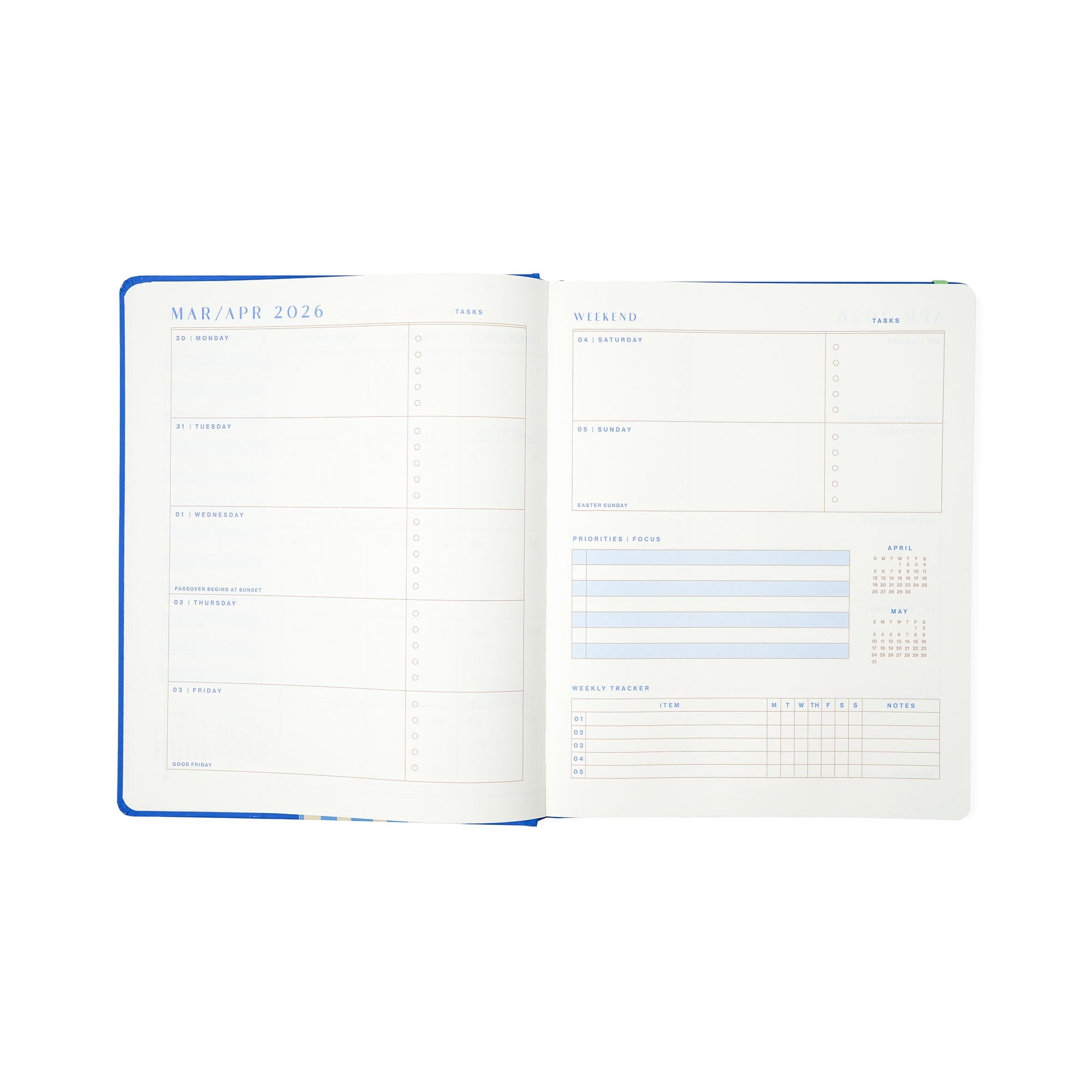 Think Ink Monthly Weekly 15 Month Blue Flower Vase April 2026 - June 2027 Planner - Image 4