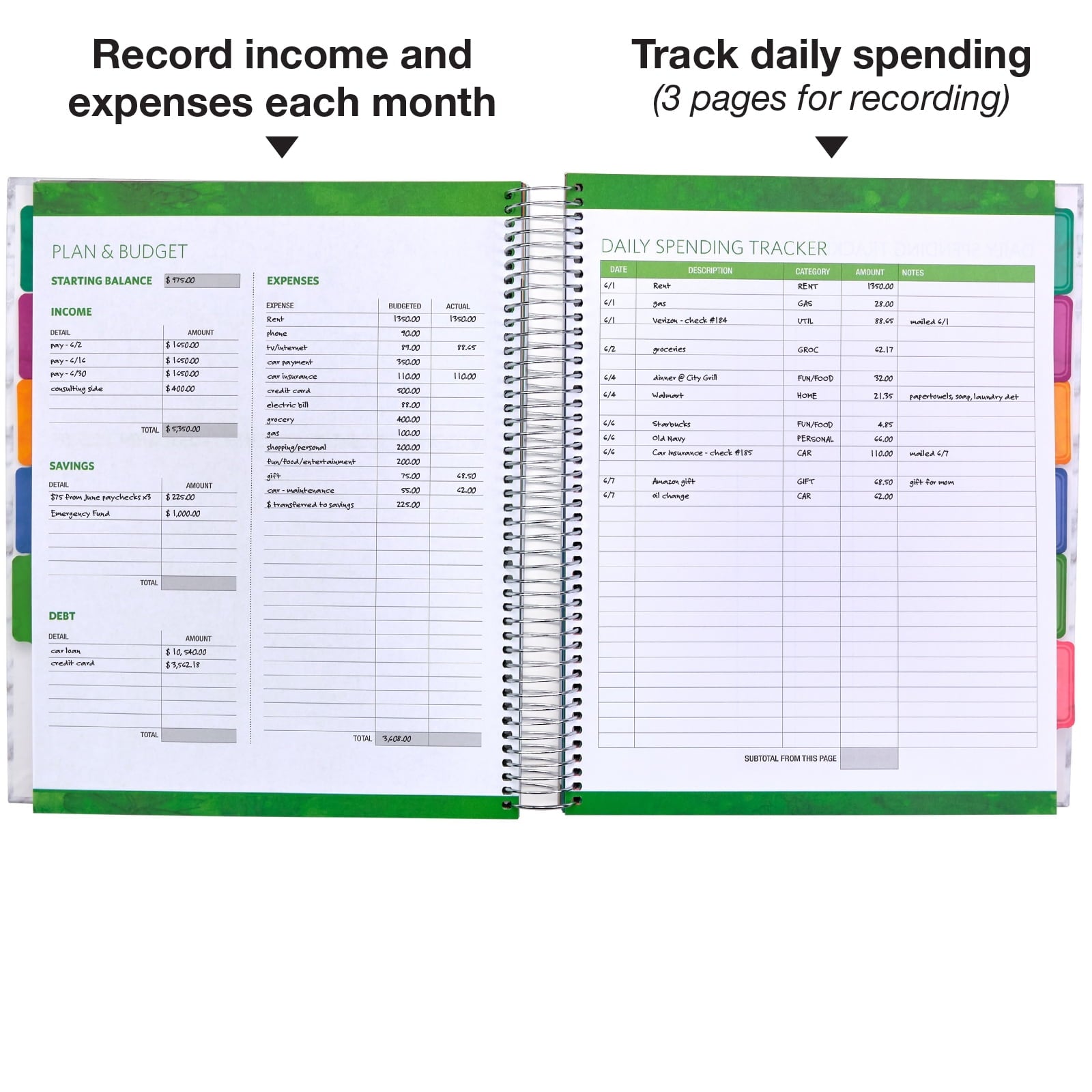 & Monthly Bill Organizer With 12 Envelopes and Pockets. Expense Tracker Notebook and Financial Book to Control Your M... - Image 6