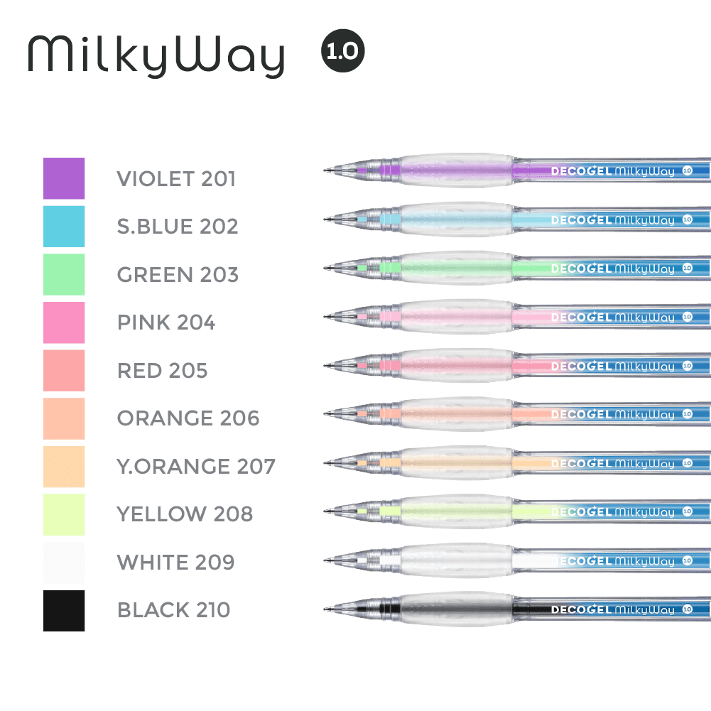 DecoGel MilkyWay Pens - Assorted Colors, Set of 10 - Image 4