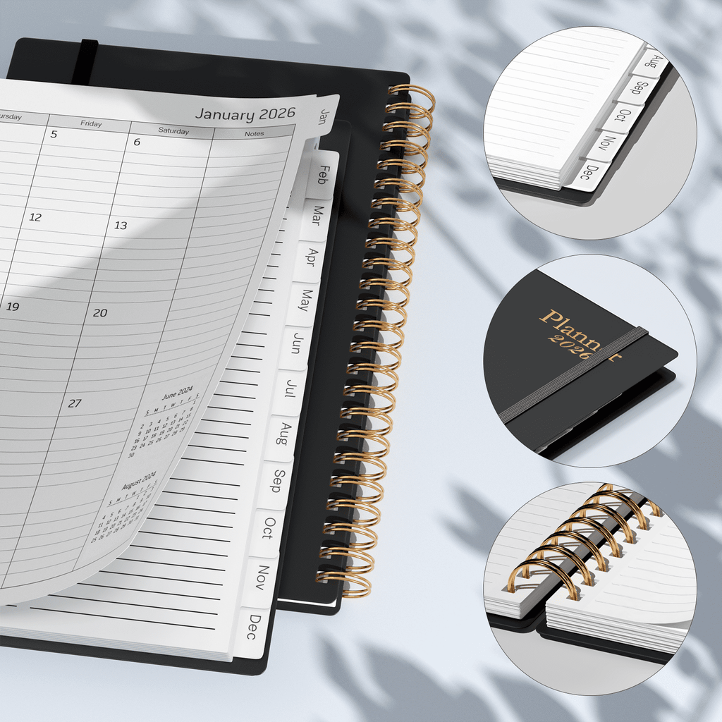 2026 Academic Planner, 6.1" x 8.5" Monthly Planners & Appointment Book, Spiral Bound with Tabs,Jan 2026 - Dec 2026 - Image 4