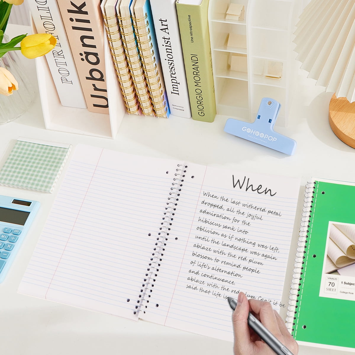 Spiral Notebook, 1 Subject Notebook College Ruled, 70 Sheets, 8" x 10-1/2", 3 Hole Punched,Spiral Lined Notebooks,6 Pack - Image 6