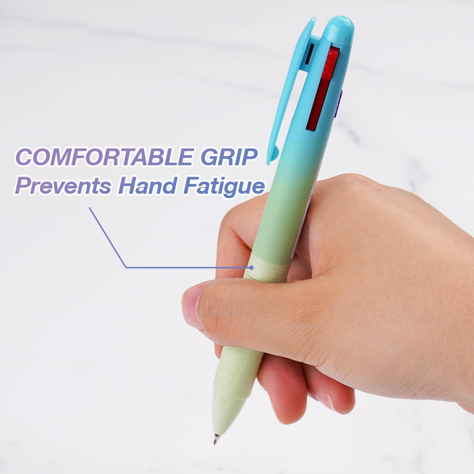 4-in-1 Retractable Gel Ink Pens Set of 6, 6 PCS Gradient Pens, Smooth 0.7mm Bullet Tip & Multicolor Quick-Dry Ink for... - Image 6