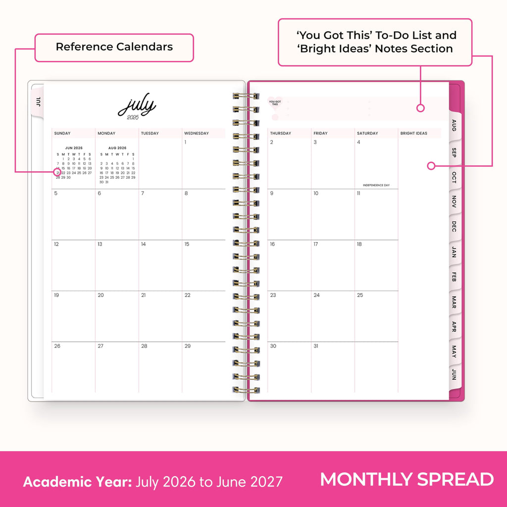 2026-2027 Weekly and Monthly Academic Year Planner Calendar, July 2026 - June 2027, 5" x 8", Flexible Cover, Wireboun... - Image 4