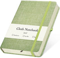 Linen Notebook, College Ruled, Hardcover, Lay Flat, B6, Small, 5x7, Thick, 100gsm, Green, Journal for Study, Office, ...