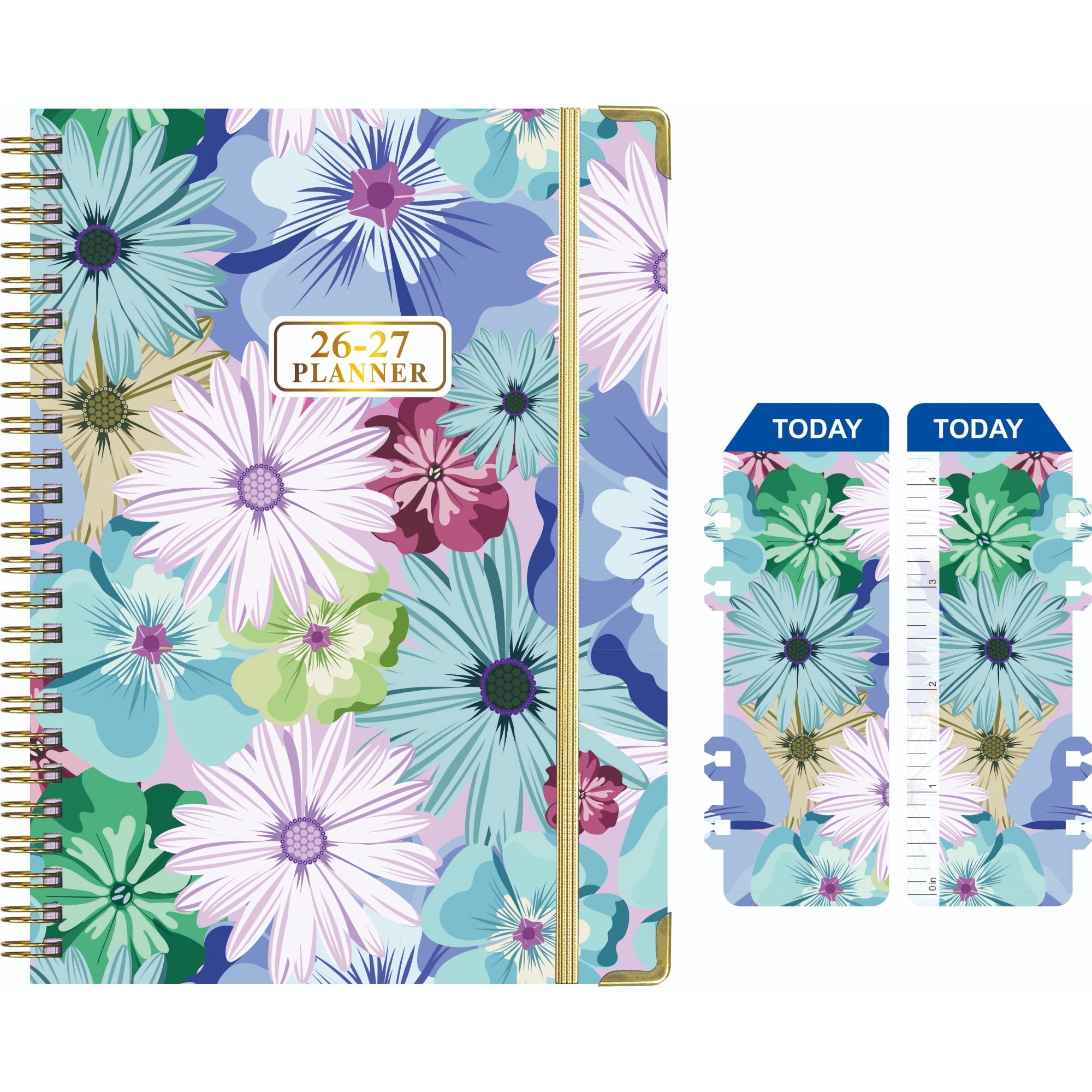 Daily Planner 2026-2027, 6.2 x 8.5 Inch Weekly & Monthly Organizer, Hardcover Agenda with Tabs & Notes